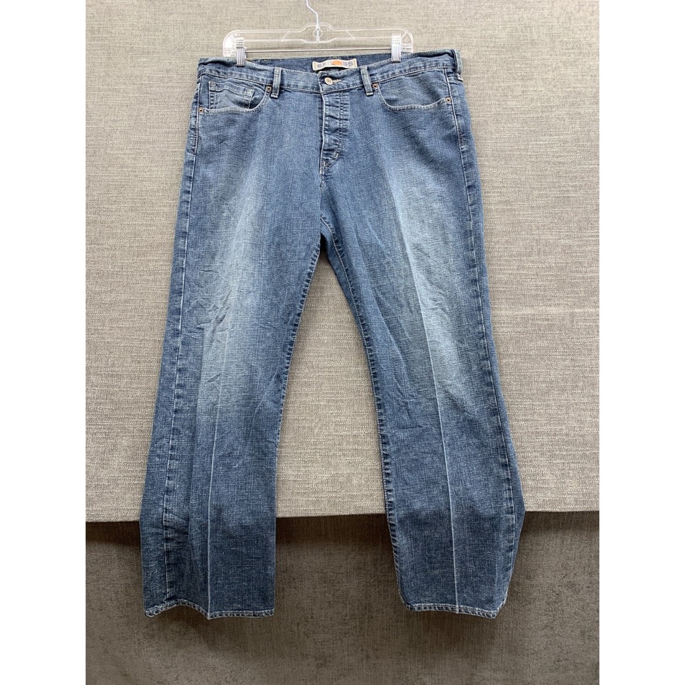 Express Randigo Jeans Mens 38X30 Blue Denim Mid Rise Straight Leg Button Fly